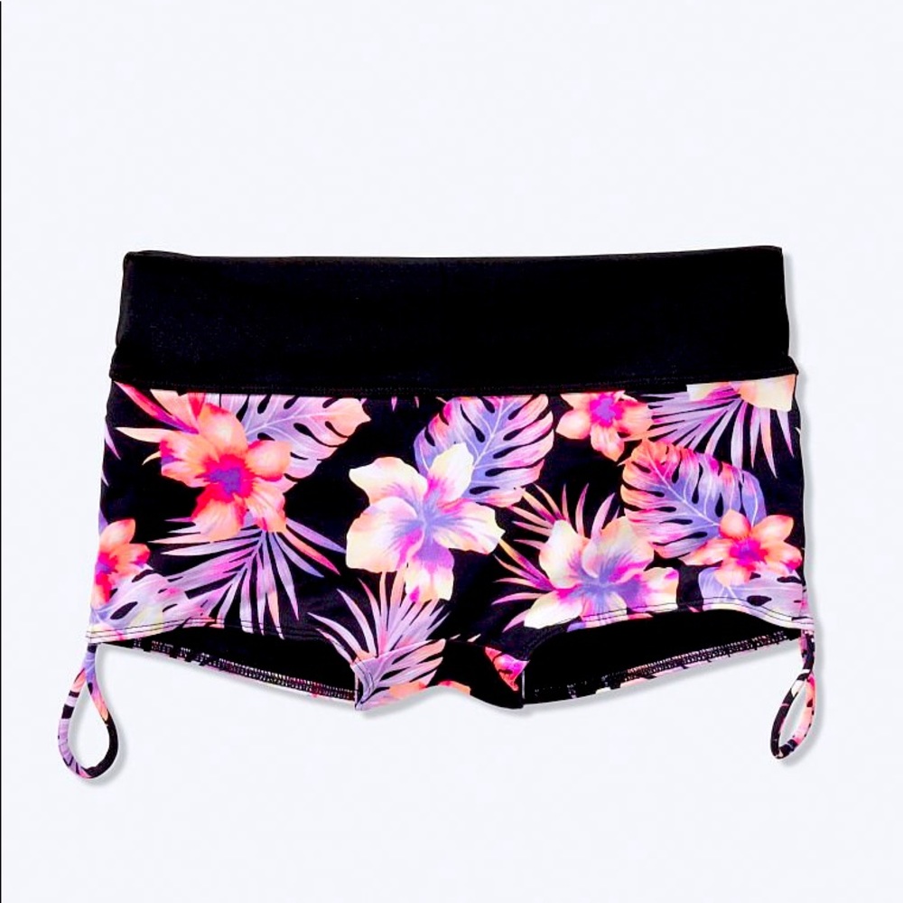 Victoria’s Secret PINK Purple Tropical Ultimate Gym to Swim Shorties (XS)